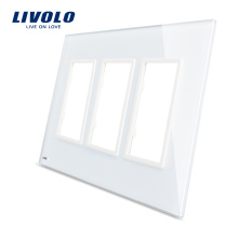 Livolo White 170mm * 125mm EE. UU. Panel de vidrio triple estándar en venta para enchufes de pared Tamaños estándar VL-C5-SR / SR / SR-11